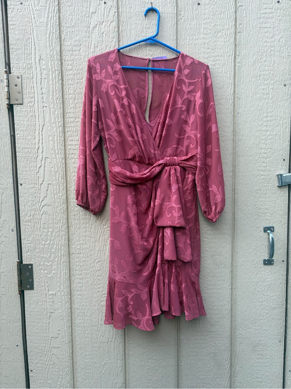 Ever New Pink Long Sleeve Faux Wrap Dress
